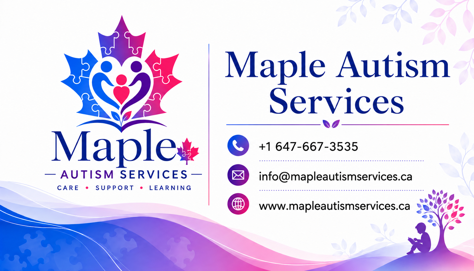 Einas Wahbah, Maple Autism Services. Phone +1 647-667-3535, info@mapleautismservices.ca