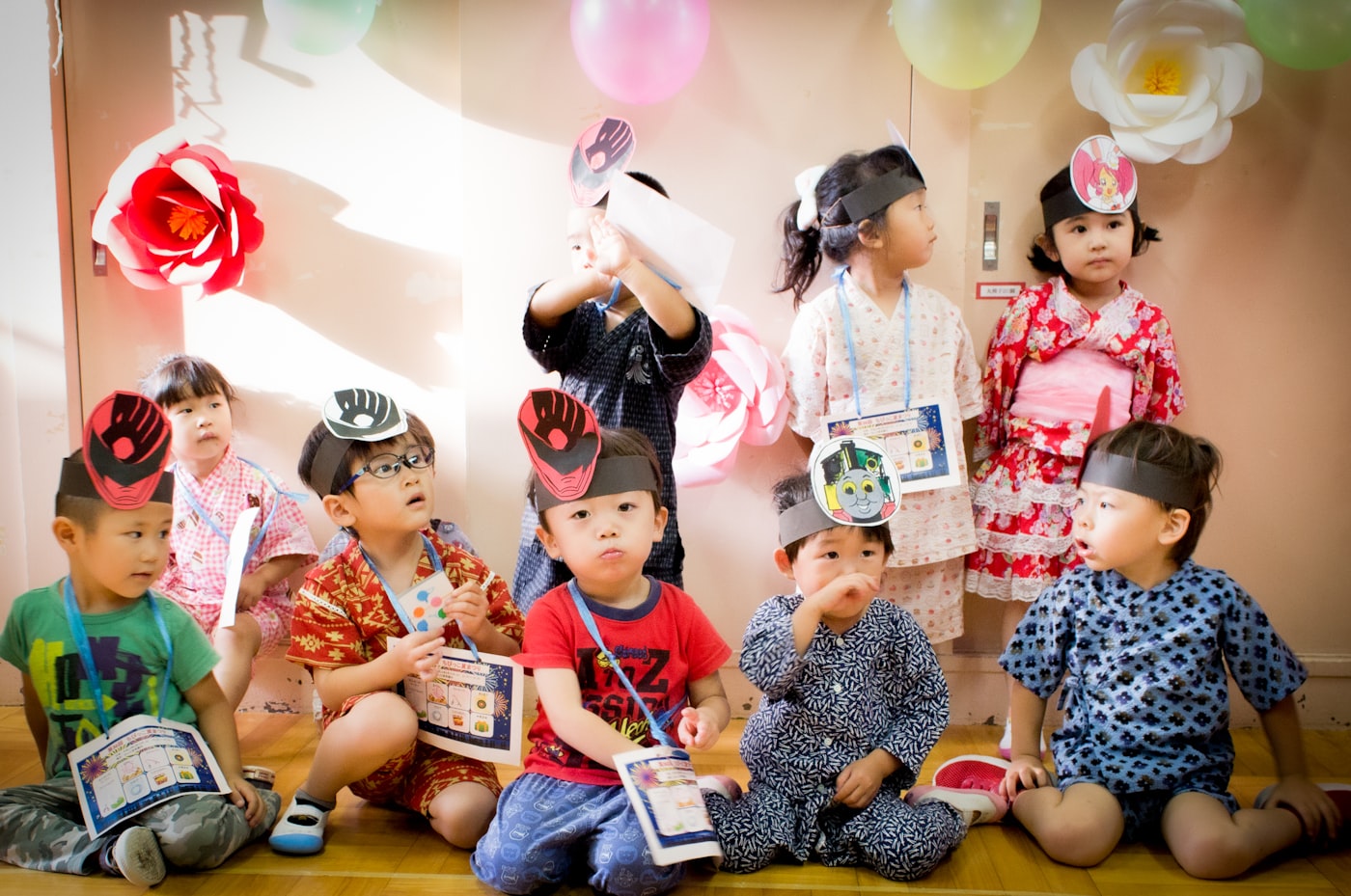 A small group of preschoolers